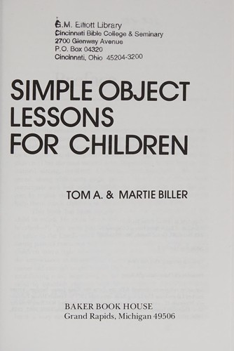 Cover for Simple Object Lessons for Children (Object Lesson Series)