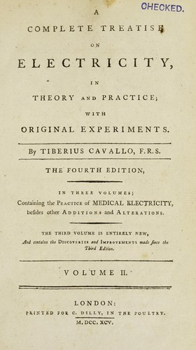 Cover for A complete treatise on electricity in theory and practice; with original experiments