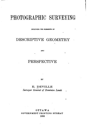Cover for Photographic surveying