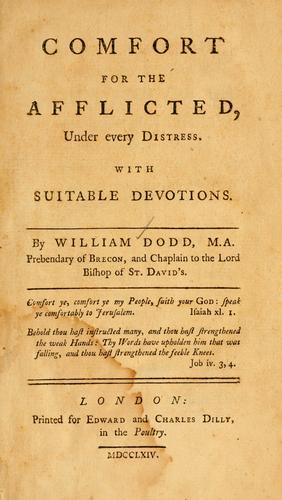 Cover for Comfort for the afflicted