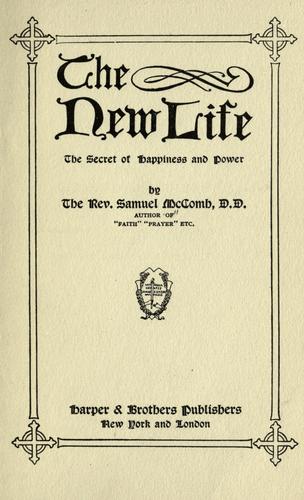 Cover for The new life