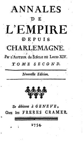 Cover for Annales de l'Empire depuis Charlemagne
