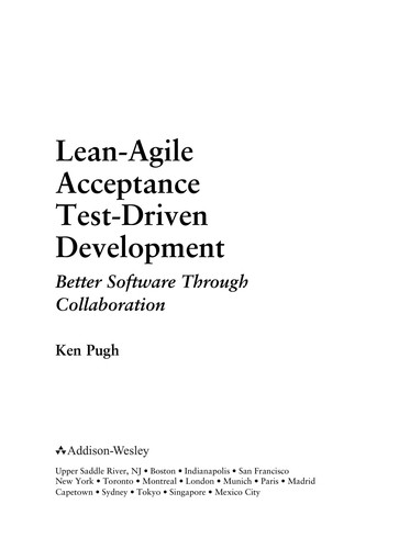 Cover for Lean-agile acceptance test-driven development