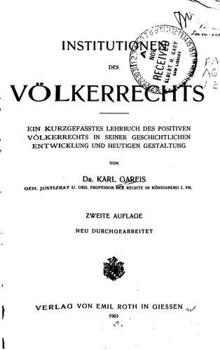 Cover for Institutionen des Völkerrechts