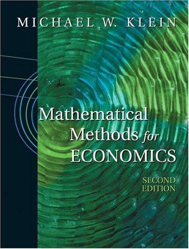 Cover for Mathematical Methods for Economics (2nd Edition)