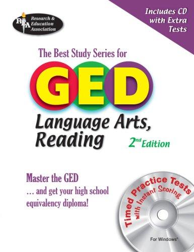 Cover for GED Language Arts, Reading w/CD-ROM (REA) The Best Test Prep for GED: -- The Best Test Prep for the GED Language Arts: Reading Section