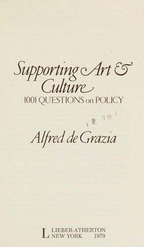 Cover for Supporting art & culture