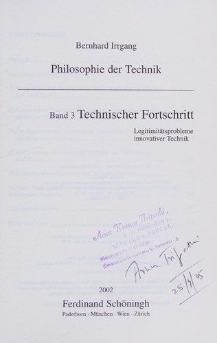 Cover for Technischer Fortschritt