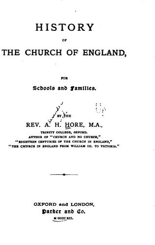 Cover for History of the Church of England