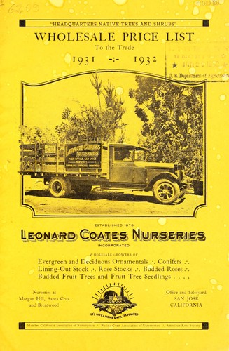 Cover for Wholesale price list to the trade, 1931-1932