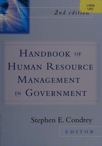 Cover for Handbook of human resource management in government