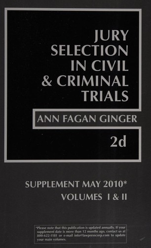 Cover for Jury selection in civil and criminal trials