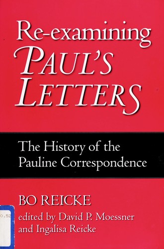 Cover for Re-examining Paul's letters