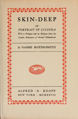 Cover for Skin-deep, or, Portrait of Lucinda