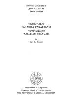 Cover for Tikisionalio fakauvea-fakafalani =
