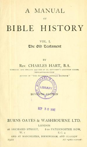 Cover for Manual of Bible History