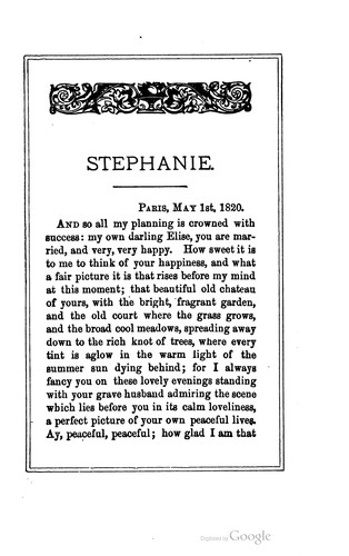 Cover for Stephanie: The Story Of A Christian Maiden's Love