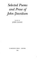 Cover for Selected poems and prose of John Davidson