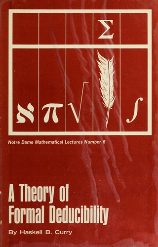Cover for A theory of formal deducibility.