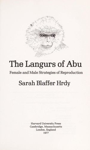 Cover for The langurs of Abu