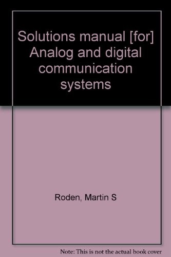 Cover for Solutions manual [for] Analog and digital communication systems