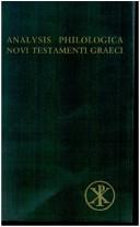 Cover for Analysis Philological Novi Testament Graedi