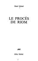 Cover for Le procès de Riom.