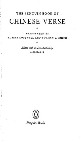 Cover for Chinese Verse (Poets)