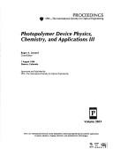 Cover for Photopolymer device physics, chemistry, and applications III