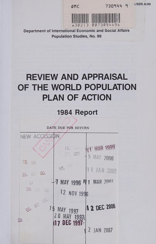 Cover for Review and appraisal of the World Population Plan of Action