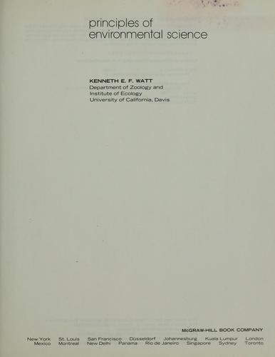 Cover for Principles of environmental science