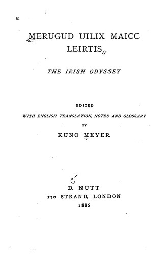 Cover for Merugud Uilix maicc Leirtis: the Irish Odyssey