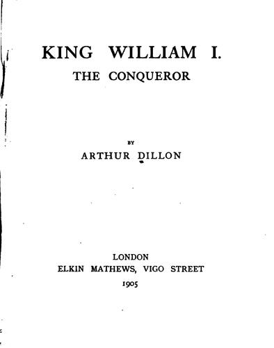 Cover for King William I. the Conqueror