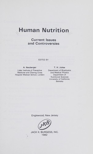 Cover for Human Nutrition