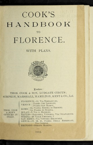 Cover for Cook's handbook to Florence, With plans