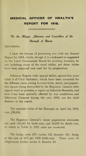 Cover for [Report 1918]