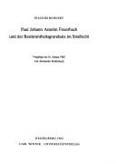 Cover for Paul Johann Anselm Feuerbach und der Bestimmtheitsgrundsatz im Strafrecht
