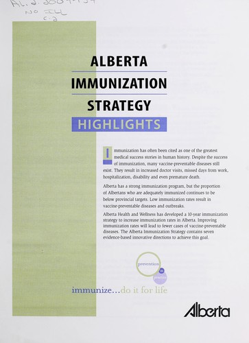 Cover for Alberta immunization strategy