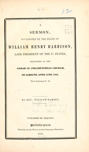 Cover for A sermon