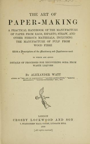 Cover for The art of paper-making