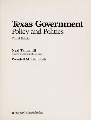 Cover for Texas government