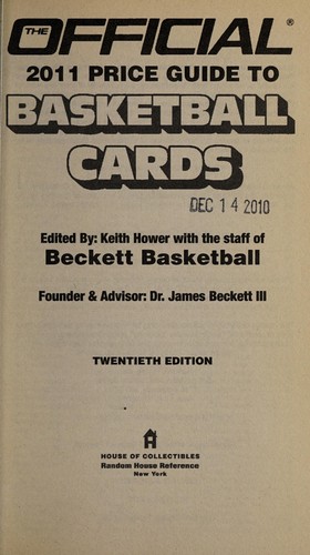 Cover for The official 2011 price guide to basketball cards