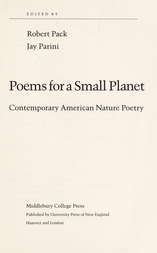Cover for Poems for a small planet