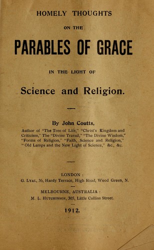 Cover for Homely thoughts on parables of grace