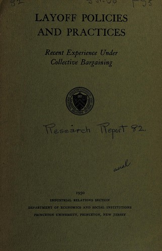 Cover for Layoff policies and practices