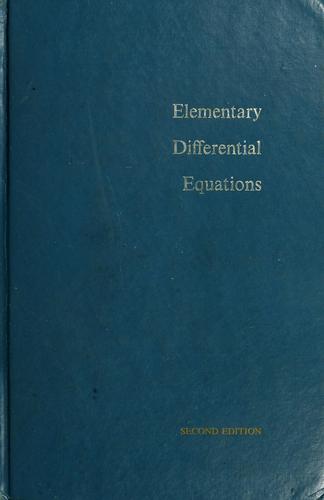 Cover for Elementary differential equations