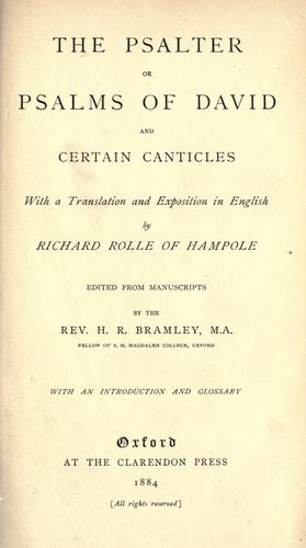Cover for The Psalter of the Psalms of David and certain canticles with a translation and exposition in English