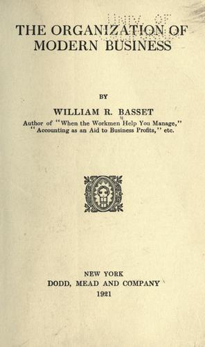 Cover for The organization of modern business