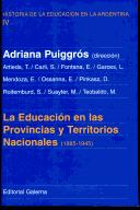 Cover for La Educación en las provincias y territorios nacionales (1885-1945)