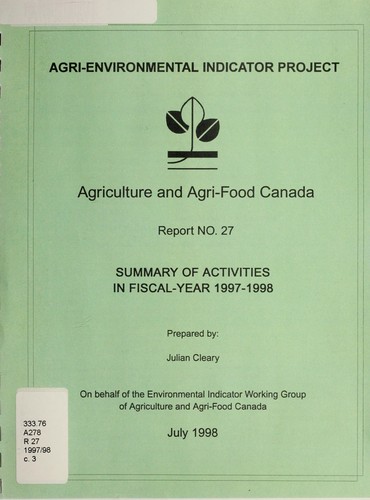 Cover for Summary of activities in fiscal-year ..
